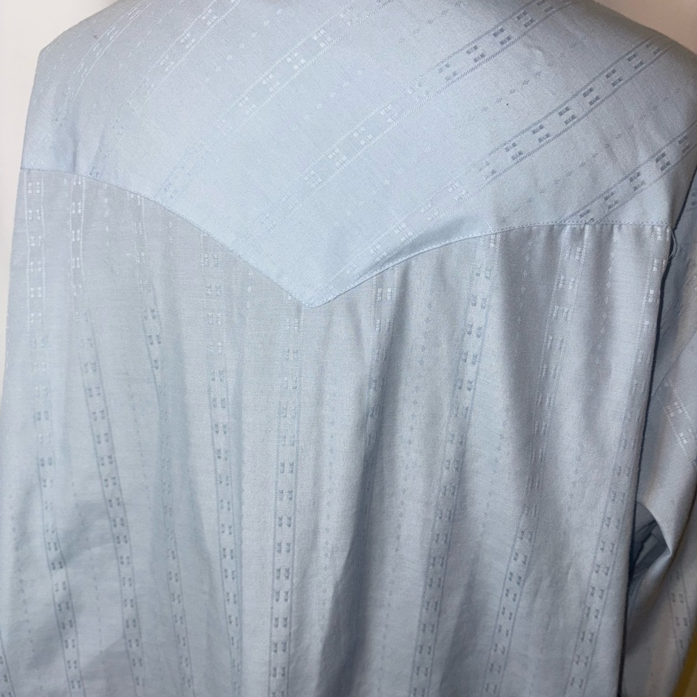 Vintage Western Blue Pearl Snap Shirt XLT - Picture 7 of 9
